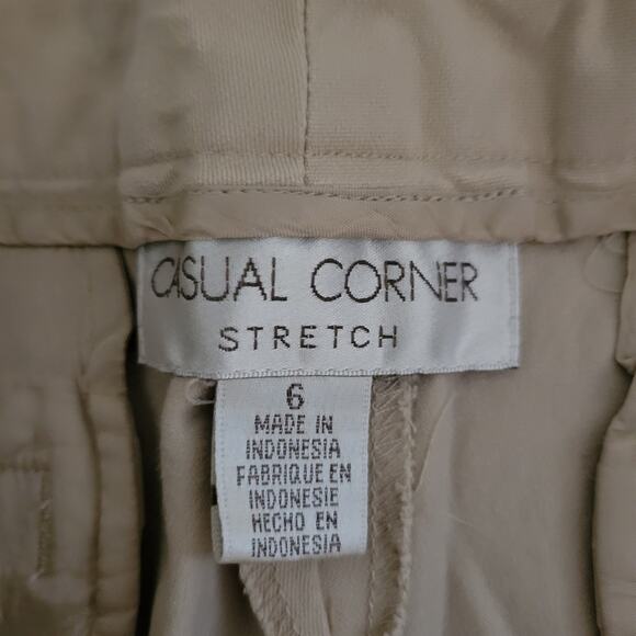Casual Corner Khaki Flare Leg Stretch Pants - Size 6 - Picture 5 of 9